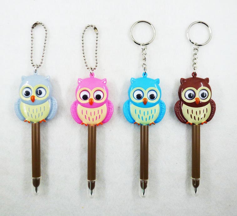 021PK-09 owl pen & keychain with moving wings